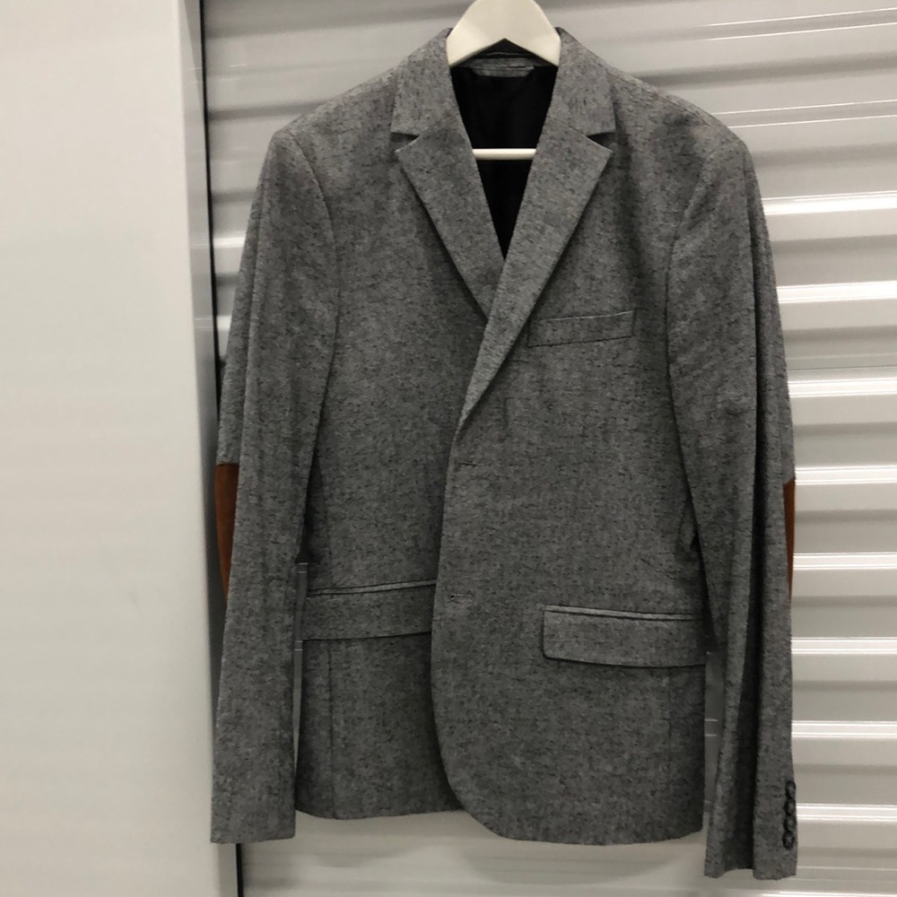 H&M Gray and Brown Sport Coat with Textured Wool and linen